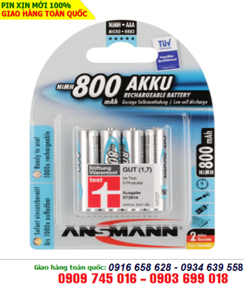 Ansman AAA800mAh, Pin sạc AAA Ansmann Mignon HR03-AAA800mAh-1.2V | Vỉ 4 viên| CÒN HÀNG 